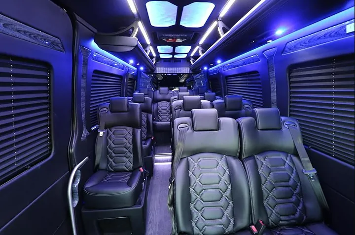 Mercedes Sprinter Van for Bachelorette Parties in Philadelphia — interior view