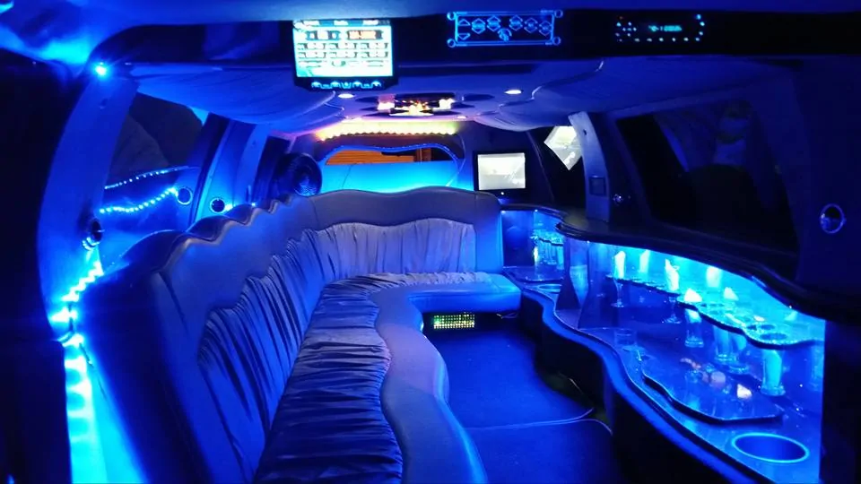 Stretch limousine interior on a Center City Philadelphia booking